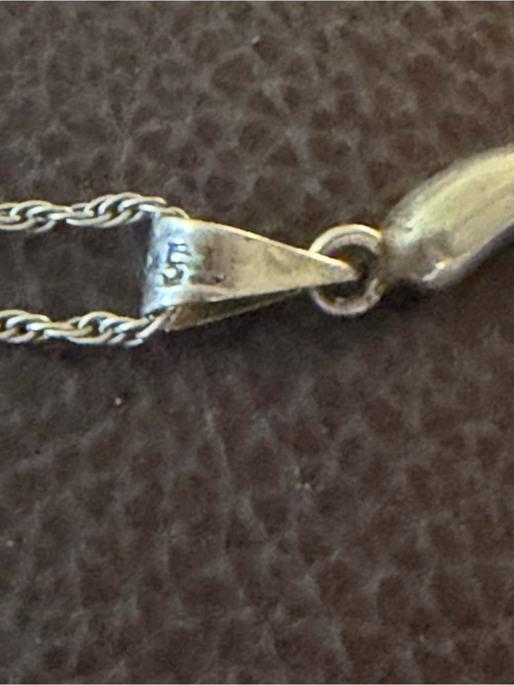 Sterling Silver Curved Horn Pendant Necklace - Silver 16” 925 chain #461 - Picture 7 of 7